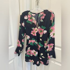 Re:named navy floral romper size small